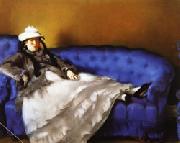 Edouard Manet Portrait of Mme Manet on a Blue Sofa oil